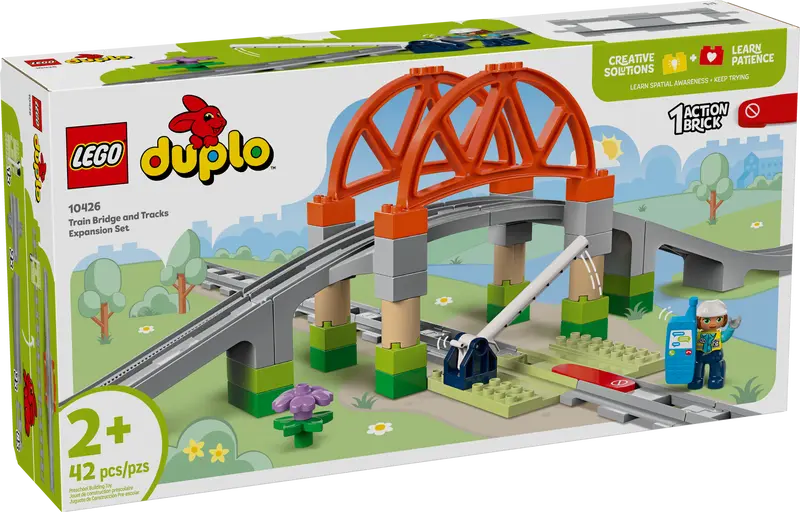 LEGO DUPLO Eisenbahnbrücke und Schienen – Erweiterungsset 10426