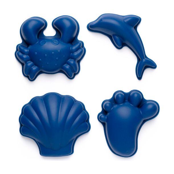 Scrunch Bucket - Silikon Sandformen 4er Set Dunkelblau