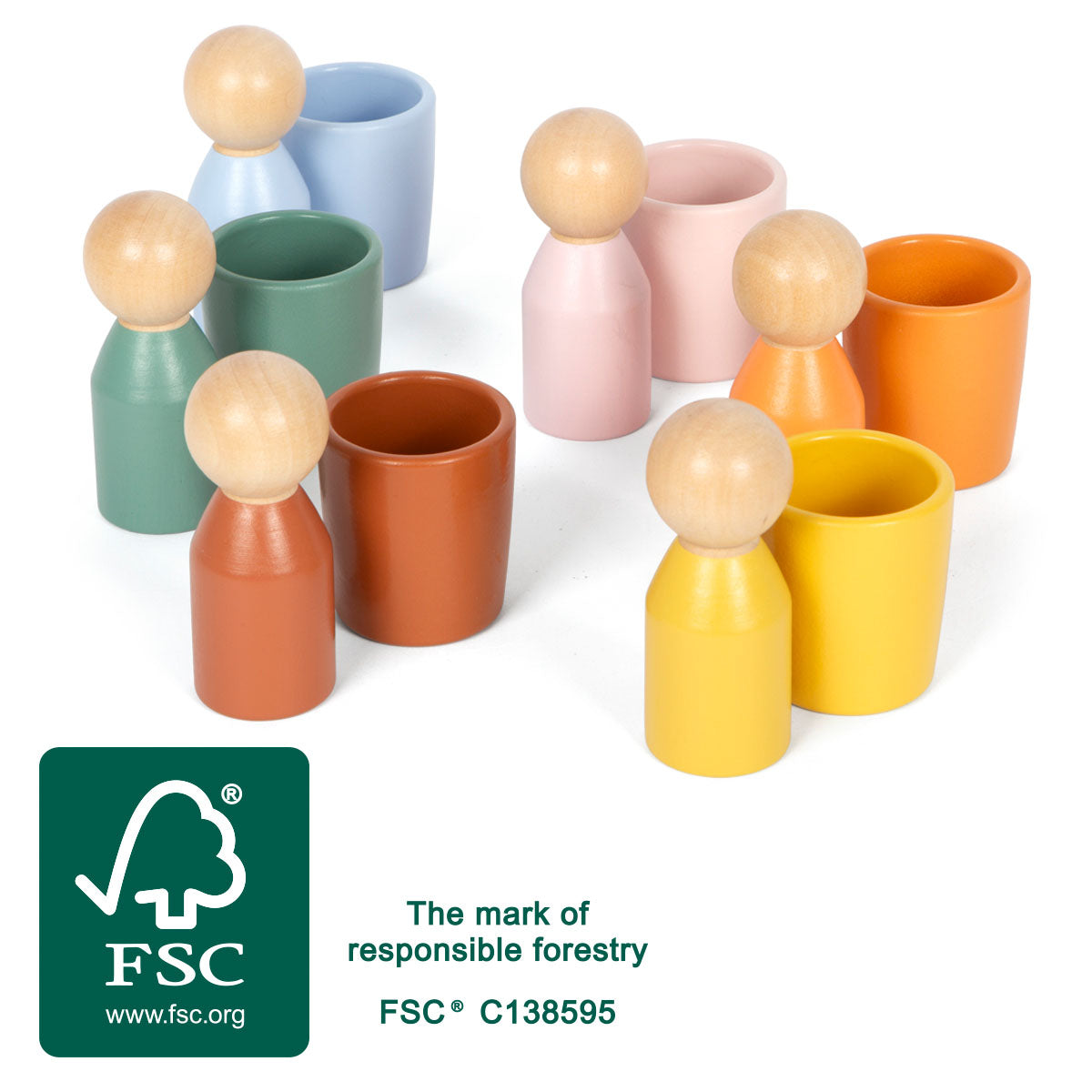 small foot Montessori Sortierbecher mit Figuren
