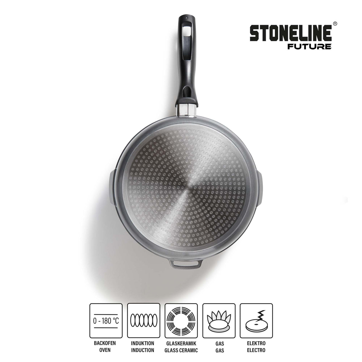 STONELINE® FUTURE Kochtopf-Set, 8-tlg., mit Siebglasdeckeln