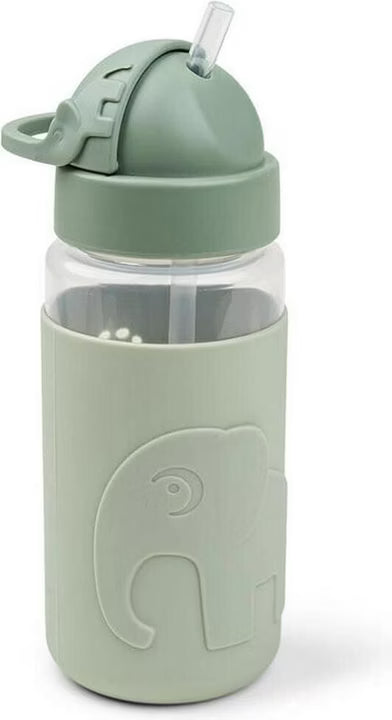 Done by Deer Easy-grip Trinkflasche mit Strohhalm Elphee Grün 350 ml