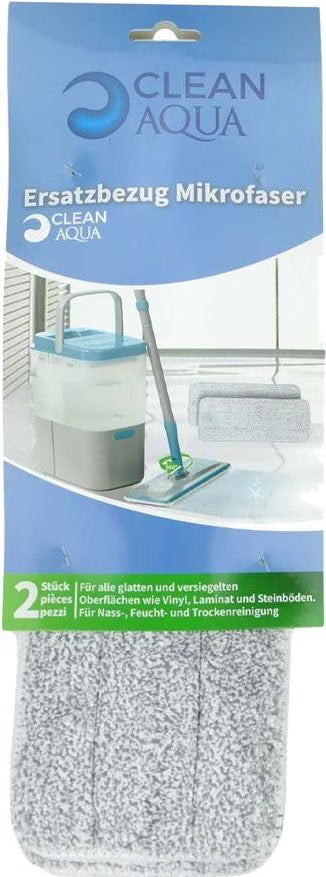 CREaCLEAN CleanAqua 2.0 – Ersatzpads Mikrofaser Universal Wischbezug, 2er-Set