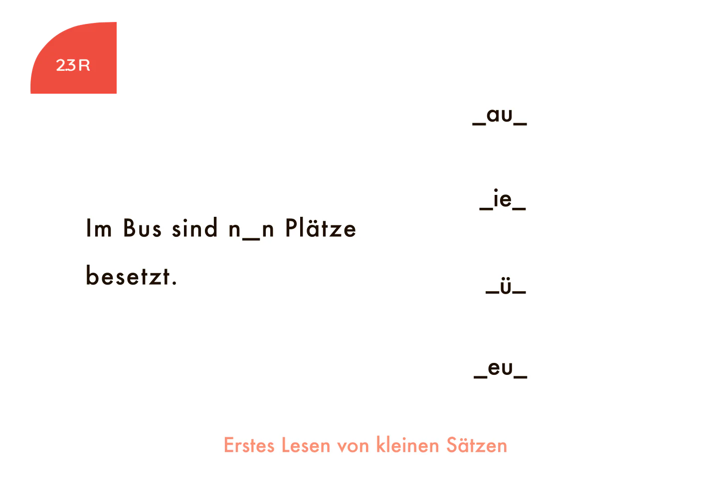 Kölner Lernspielverlag Erstes Lesen von kleinen Sätzen 1. Klasse