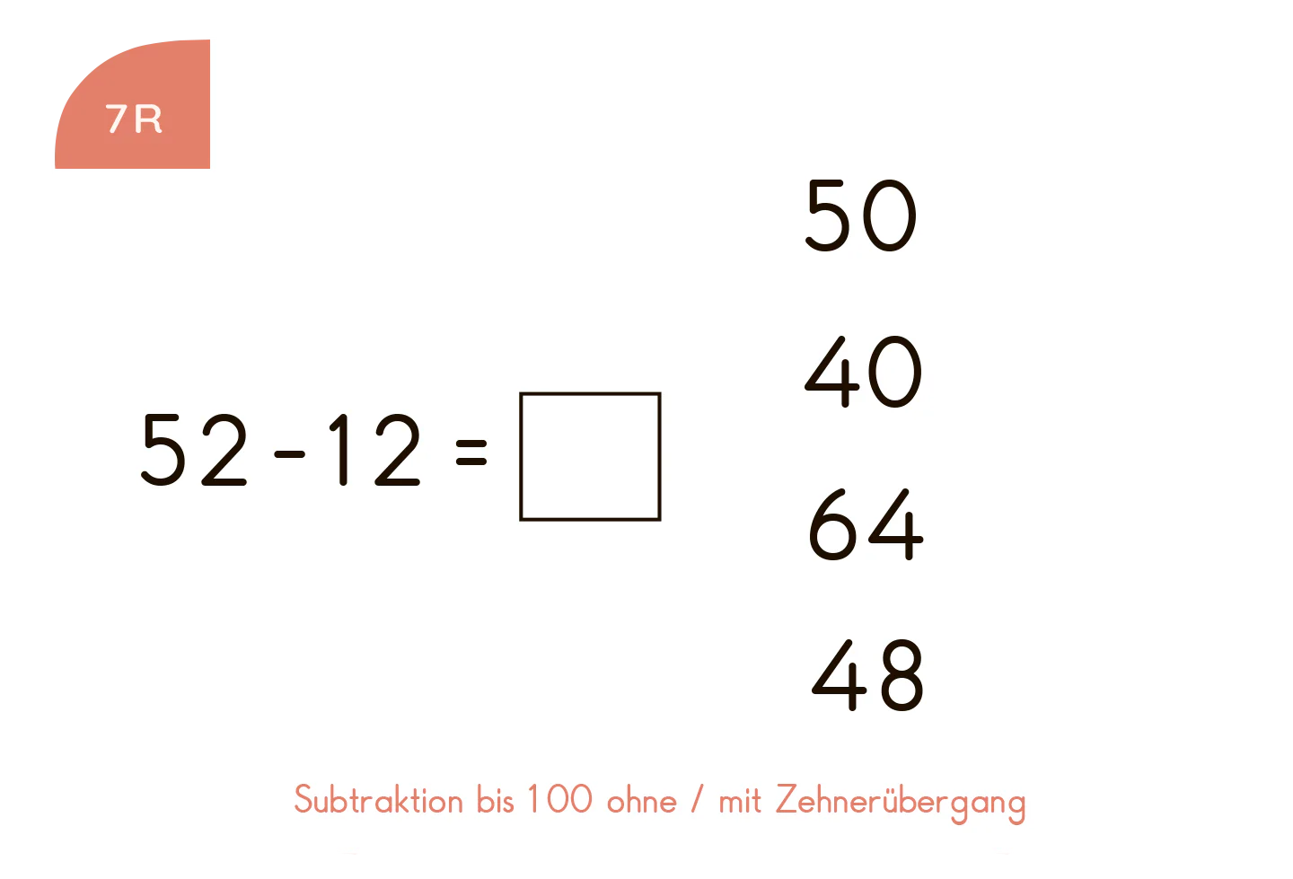 Kölner Lernspielverlag Subtraktion bis 100 2. Klasse