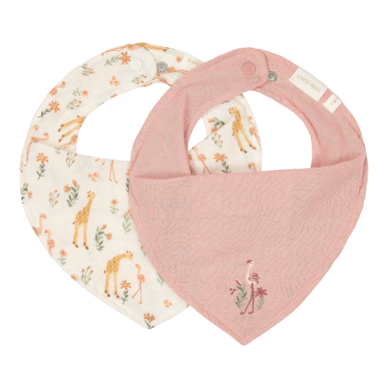 Little Dutch 2er-Pack Bandana-Laetzchen - Rosa - Blooming Safari