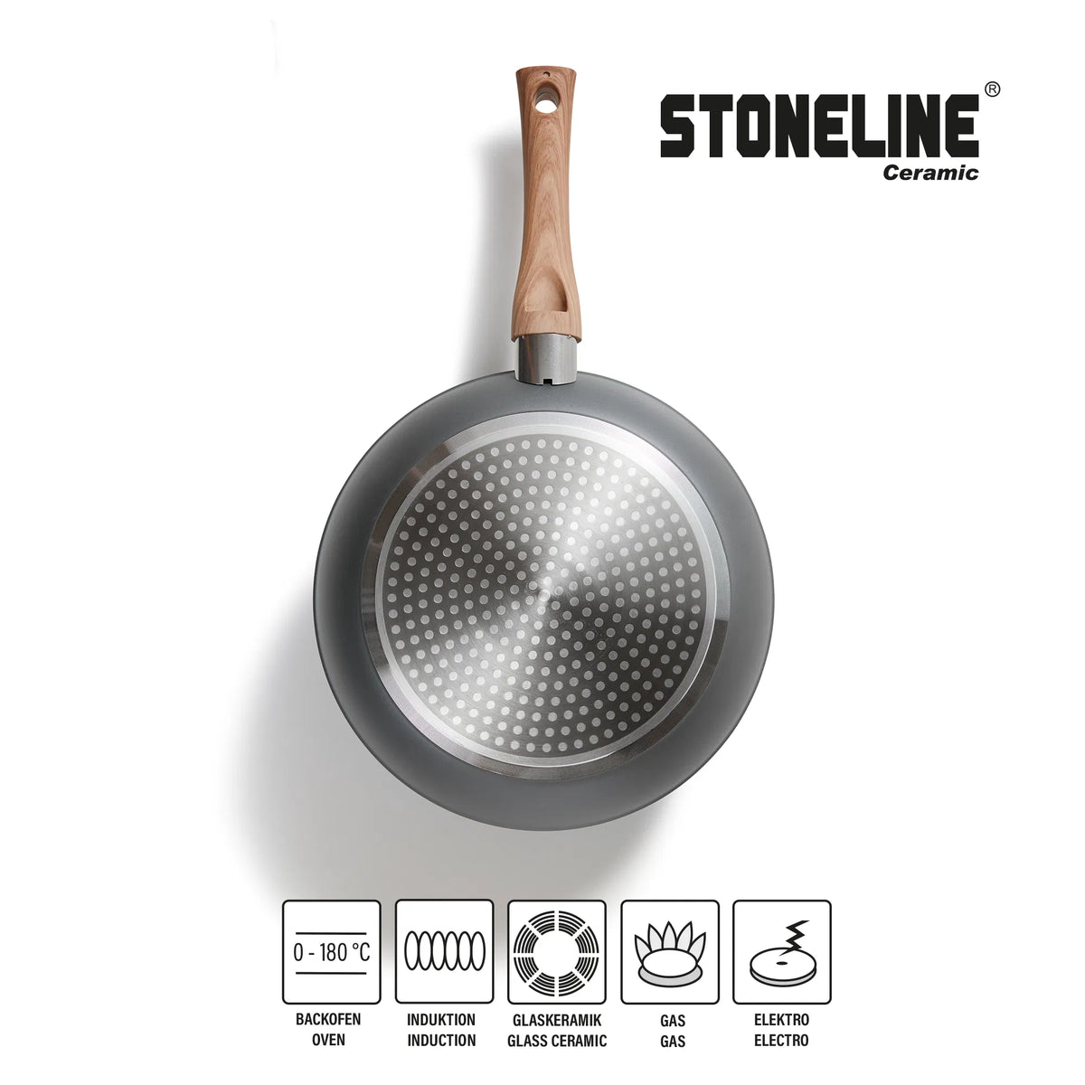 STONELINE® Back to Nature Kochgeschirr-Set, 14-tlg., Keramik-Beschichtung, mit Glasdeckeln