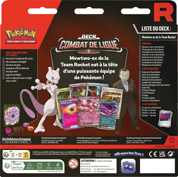 P-FR Mewtwo ex de la Team Rocket League Battle Deck