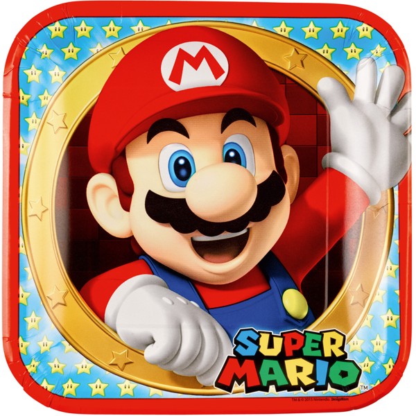Amscan 8 Teller Super Mario viereckig