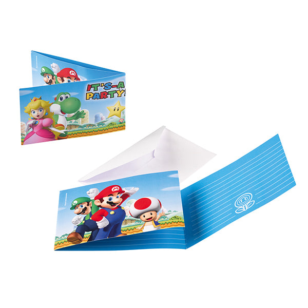 Procos 8 Einladungskarten Super Mario