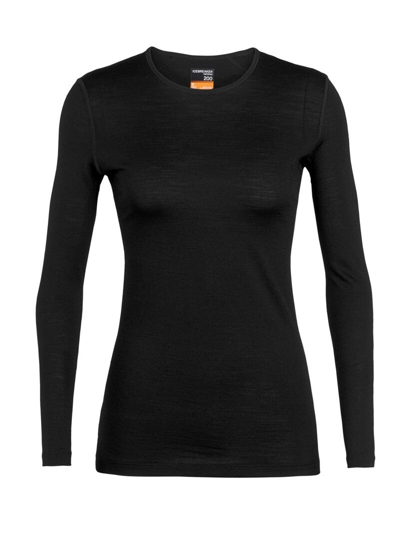 Icebreaker Women 200 Oasis LS Crewe - black XS