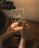 I AM CREATIVE LED Acryl Nachtlicht DIY Message Board inkl. Whiteboard-Stift, Weiss