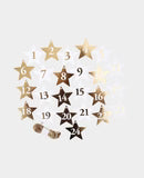 I Am Creative Adventskalender Tags mit 6 m Schnur, Weiss & Gold, ø 6 cm, 24 Stk.