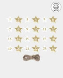 I Am Creative Adventskalender Tags mit 6 m Schnur, Weiss & Gold, ø 6 cm, 24 Stk.