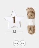 I Am Creative Adventskalender Tags mit 6 m Schnur, Weiss & Gold, ø 6 cm, 24 Stk.