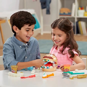Play-Doh Zahnarzt Dr.Wackel- zahn, 6 Dosen Knete, 10 Zubehörteile, ab 3 Jahren