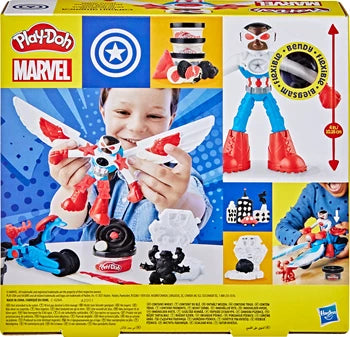 Play-Doh Captain America Action Bike, 3 Dosen Knete, Zubehör, ab 4 Jahren