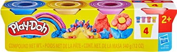 Play-Doh 4er Pack Metallic 4 Dosen Knete à 85 g, Metallic- Effekt, ab 2 Jahren