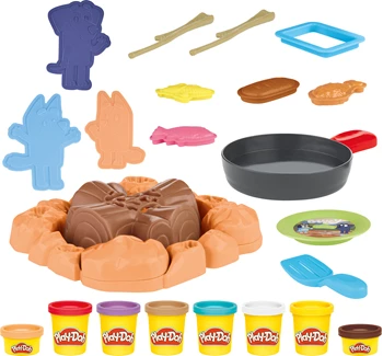 Play-Doh Zeltspass mit Bluey 8 Dosen Knete, Formen, Zubehör, ab 3 Jahren