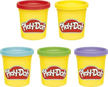 Play-Doh Promo Pack 5 Dosen à 85 g, rot, gelb, grün, blau, violett, ab 2 Jahren