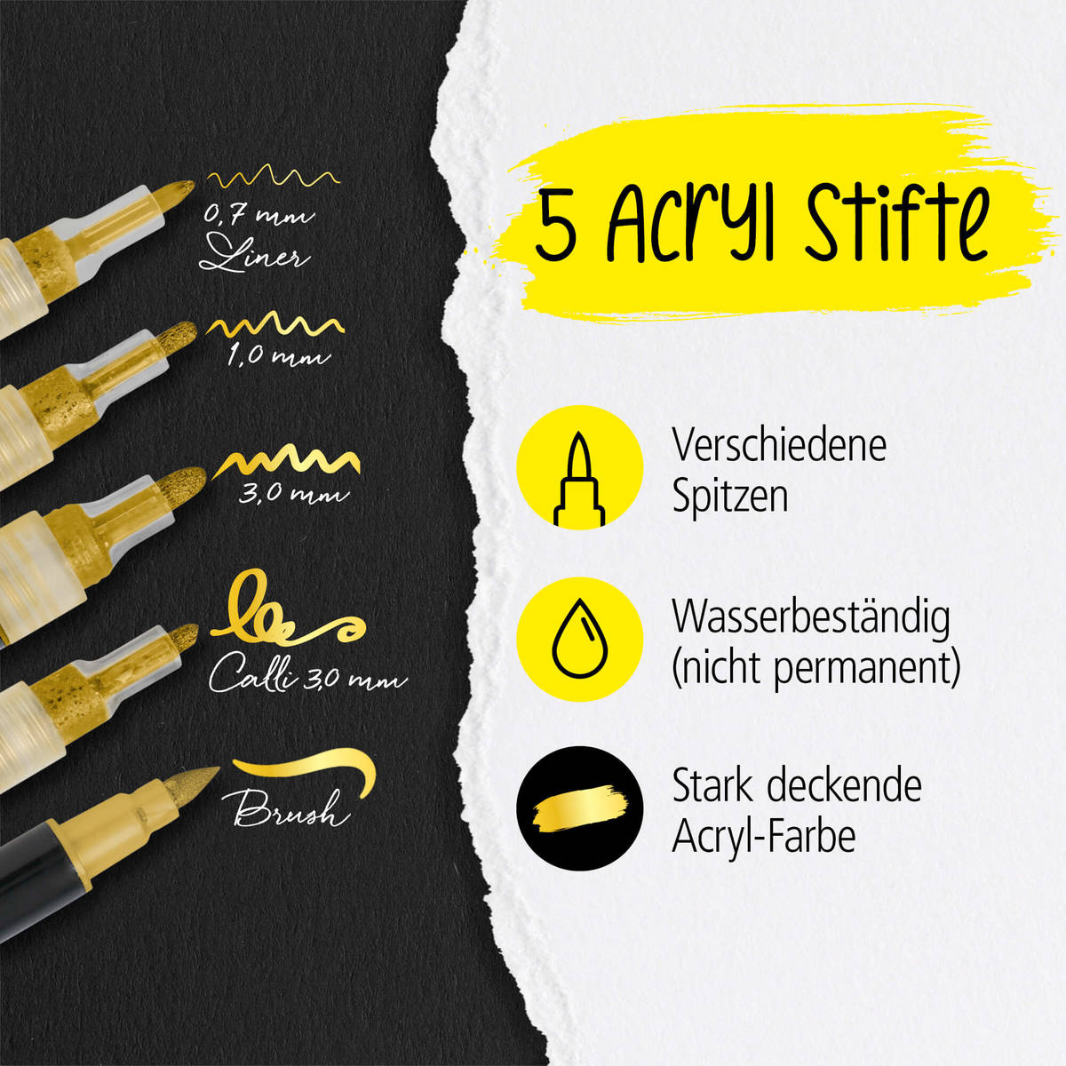 ONLINE Gold Lettering Set 5 Acryl Marker