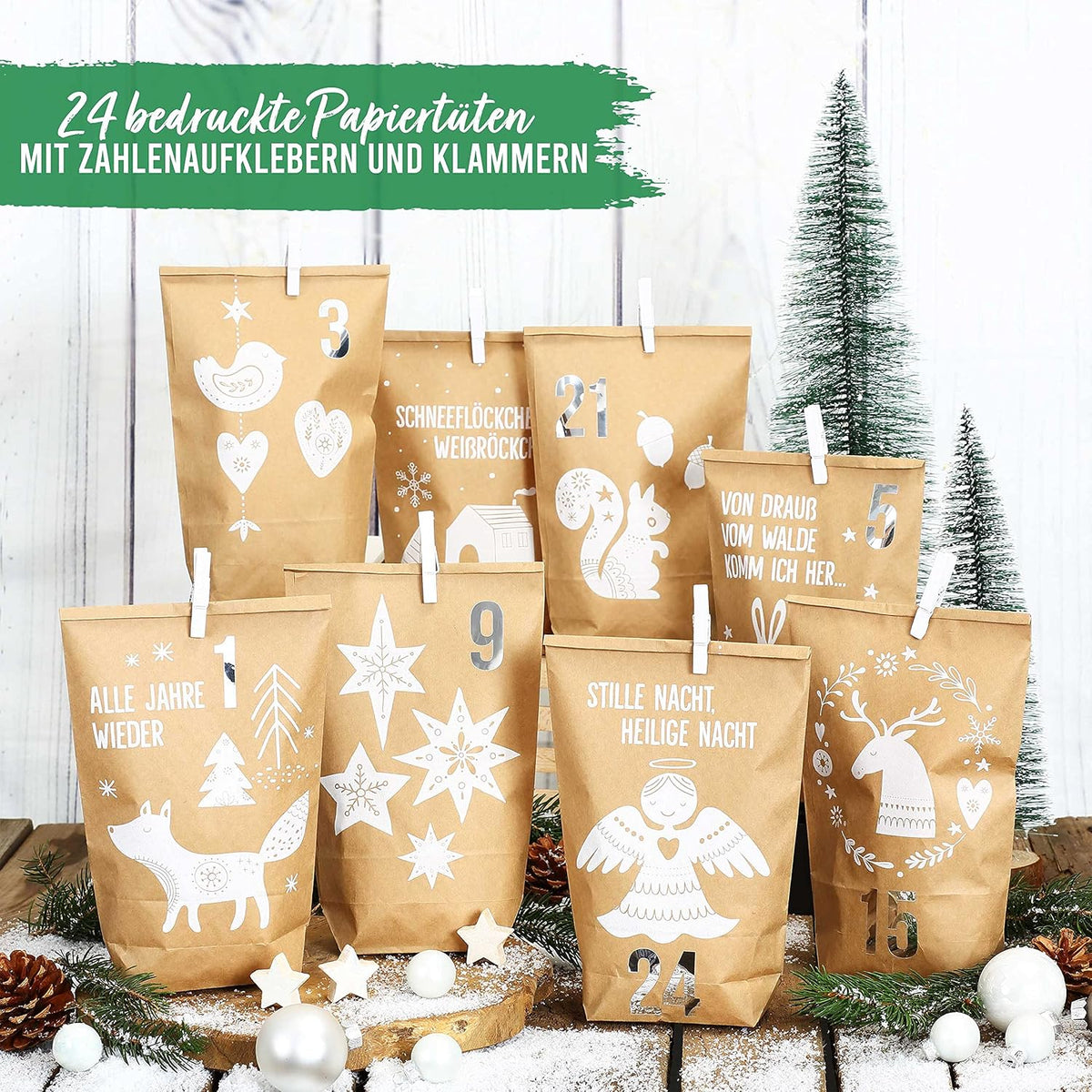 Papierdrachen Adventskalender 2026 zum Befüllen