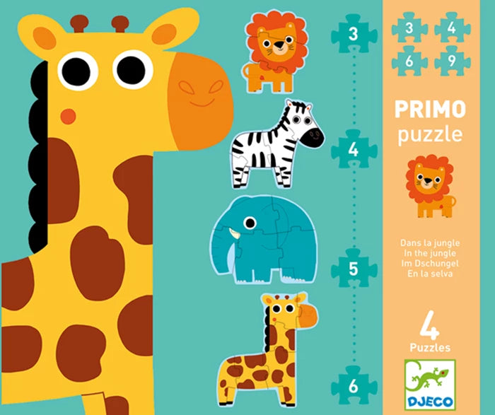 Djeco Erstes Puzzle Im Dschungel 3/4/5/6 Teile