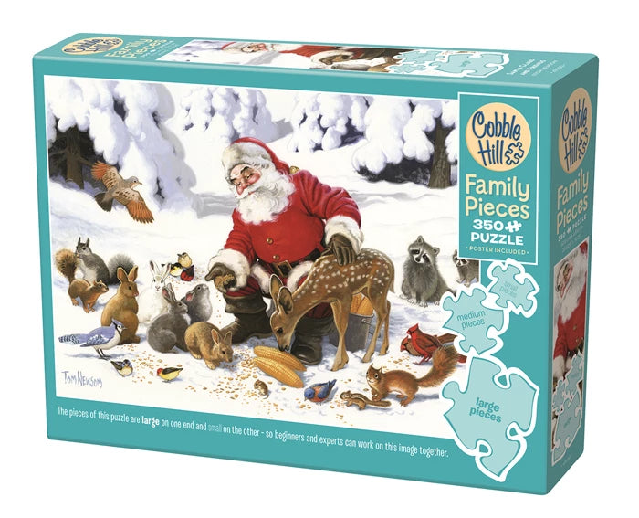 Cobble Hill Puzzle Weihnachtsmann mit Waldtieren 350 Teile