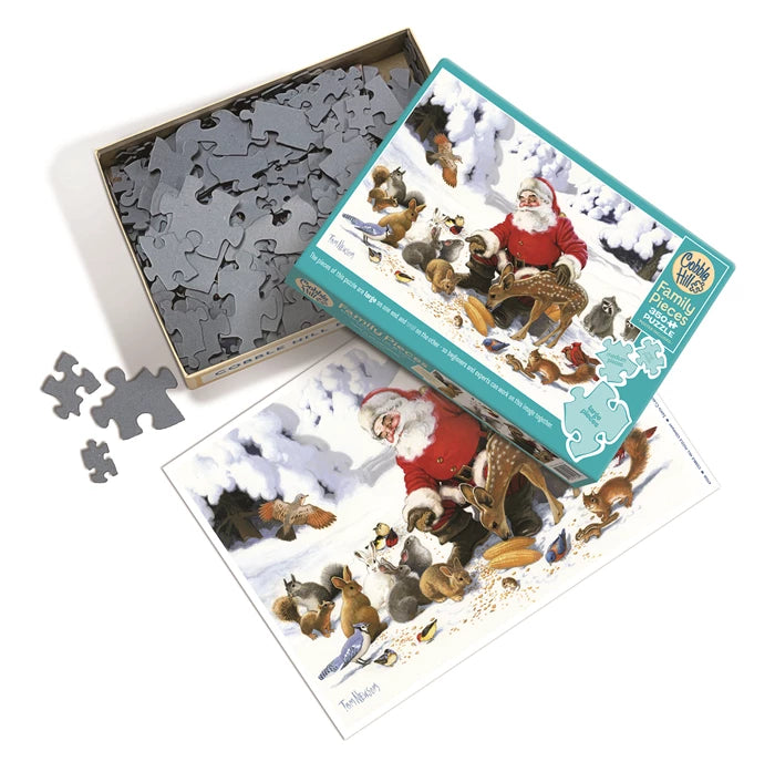 Cobble Hill Puzzle Weihnachtsmann mit Waldtieren 350 Teile