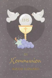 Postkarte KOMMUNION schwarz