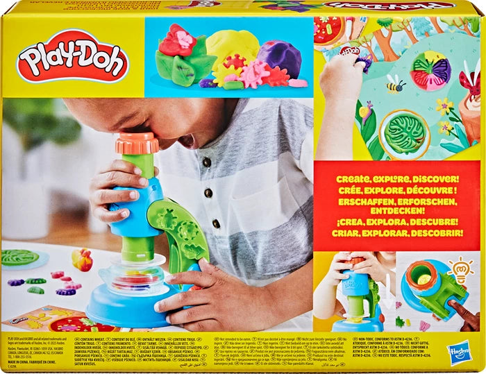 Play-Doh Mikroskop mit Licht 5 Dosen Knete, Petrischalen