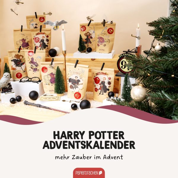 Papierdrachen Adventskalender Tüten – Harry Potter Packpapier