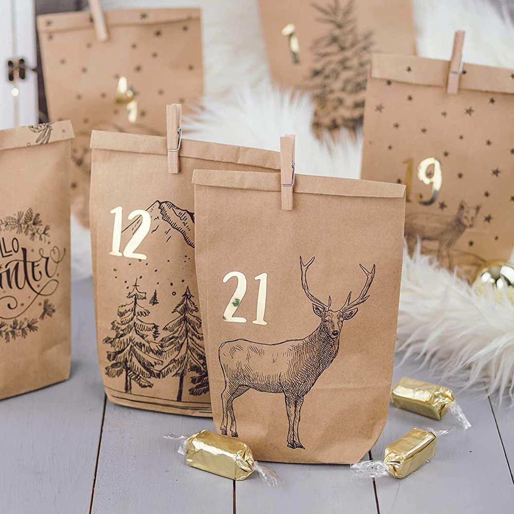 Papierdrachen Adventskalender – Cozy Christmas (schwarz)