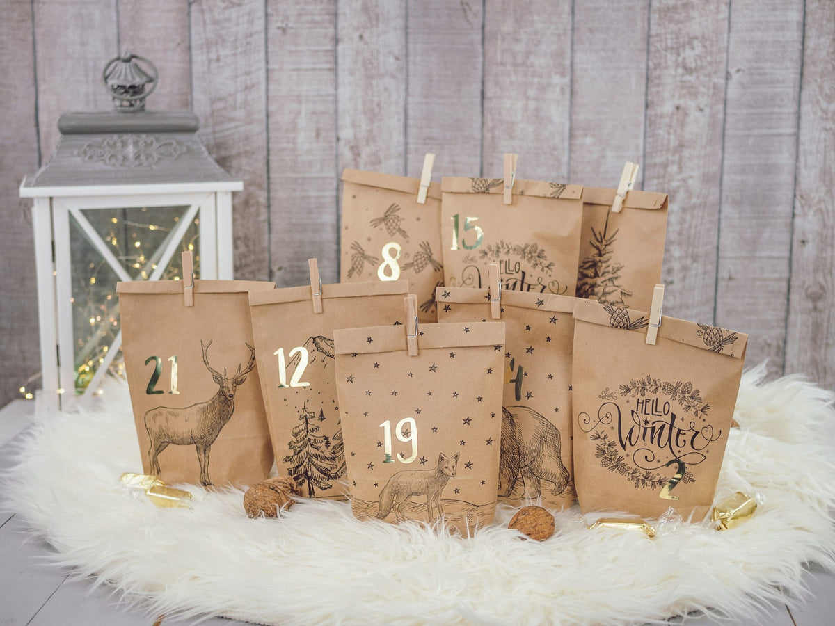 Papierdrachen Adventskalender – Cozy Christmas (schwarz)