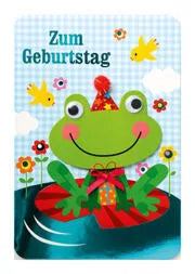 Postkarte Kindergeburtstag "Frosch"