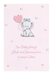 Postkarte Ereignis Baby rose