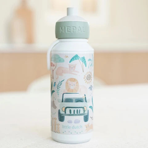 Little Dutch Trinkflasche Pop-up Campus 400 ml Safari Friends