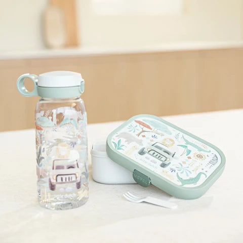 Little Dutch Trinkflasche mit Flip Cap Campus 600 ml Safari Friends