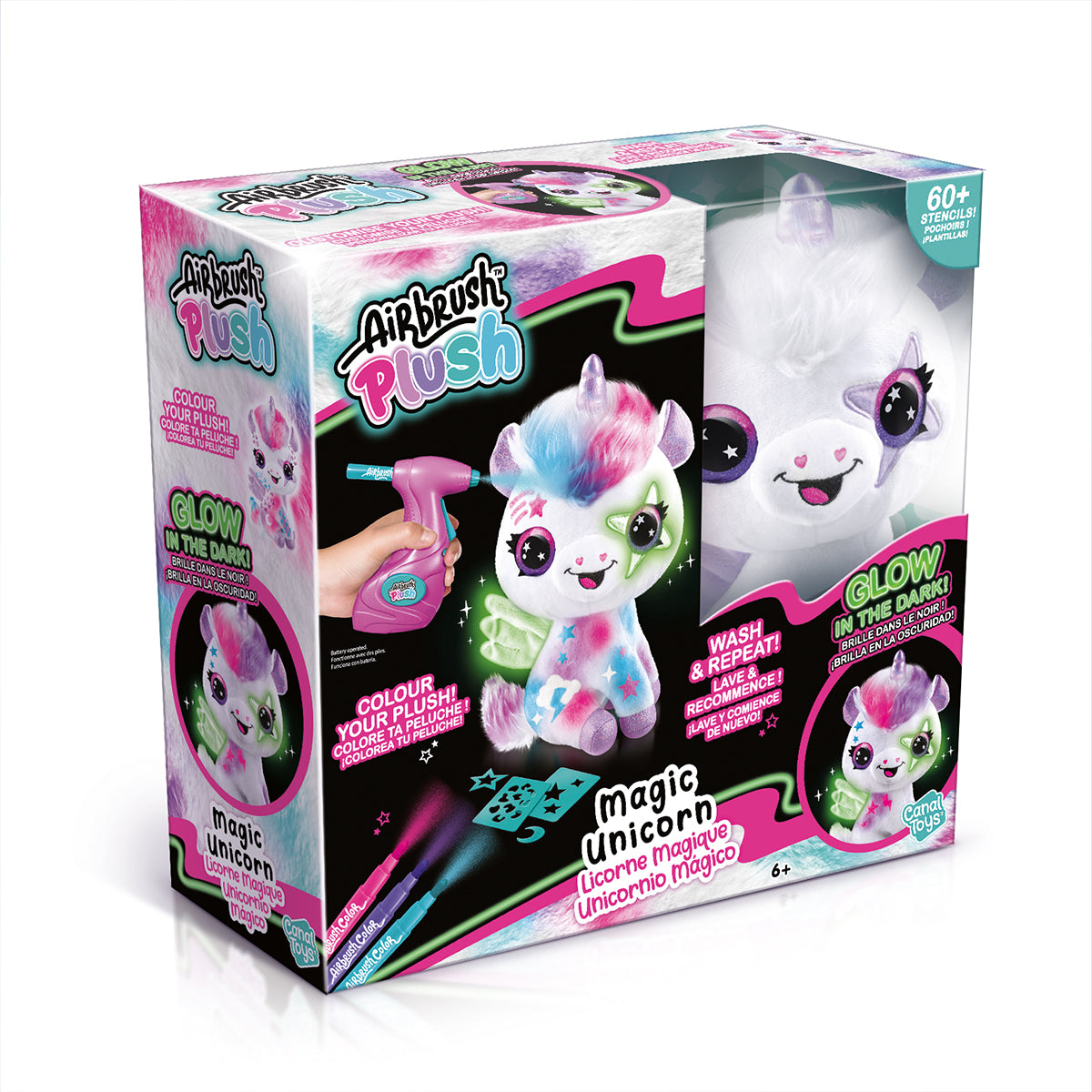 Canal Toys Airbrush Plush Collector Glow in the dark Unicorn