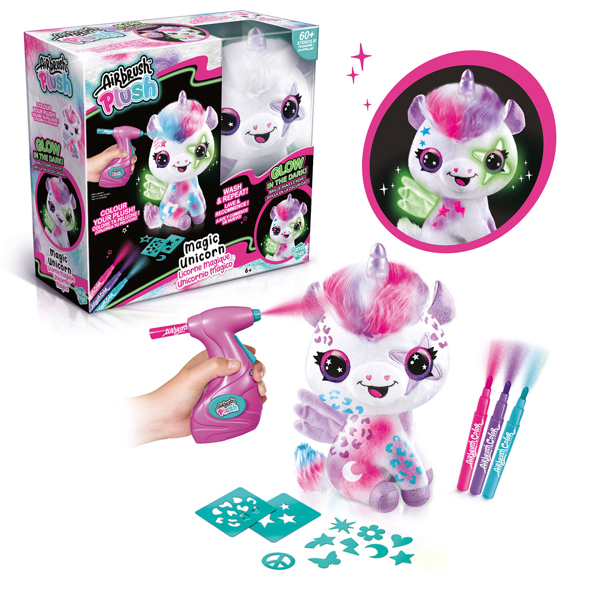 Canal Toys Airbrush Plush Collector Glow in the dark Unicorn