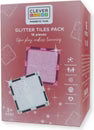 Cleverclixx Glitter Tiles Pack Transparent/Rosa – 16 Teile