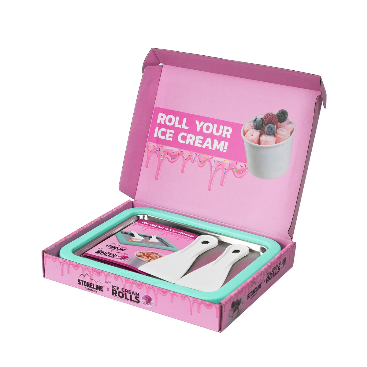 STONELINE® by Mr. Ice Cream Rolls Maker Eisplatte für Hausgemachte Eiscreme Speiseeis | Mint