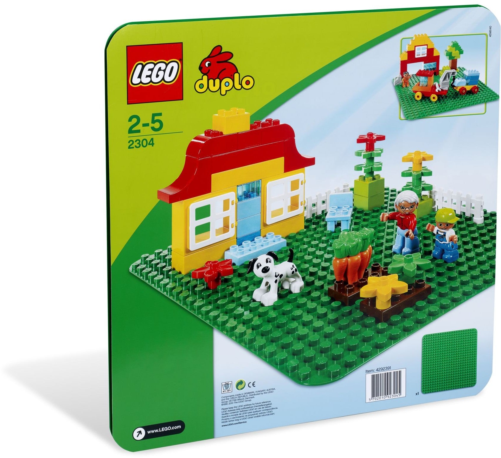 Plaque de construction LEGO DUPLO verte 2304