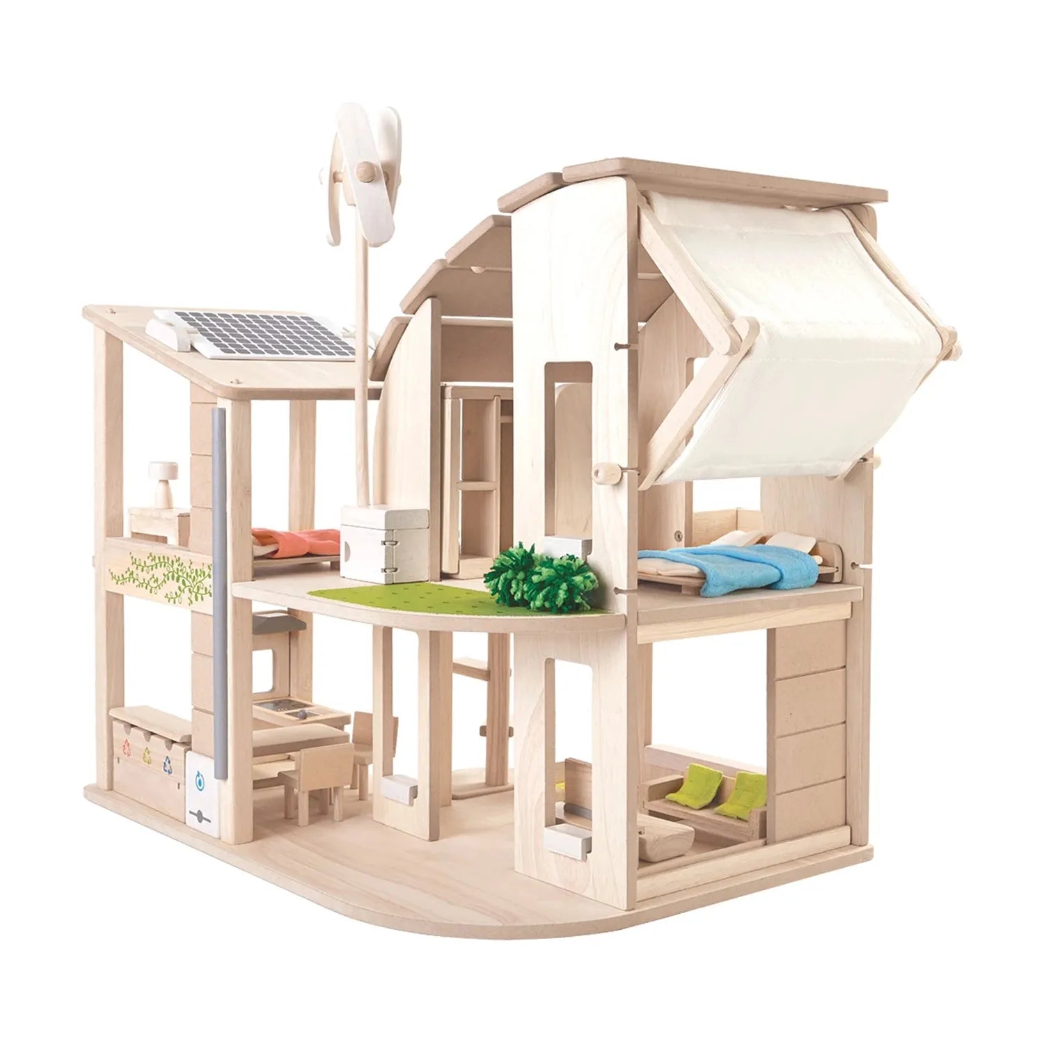 Puppenhaus Öko-Style mit Möbeln