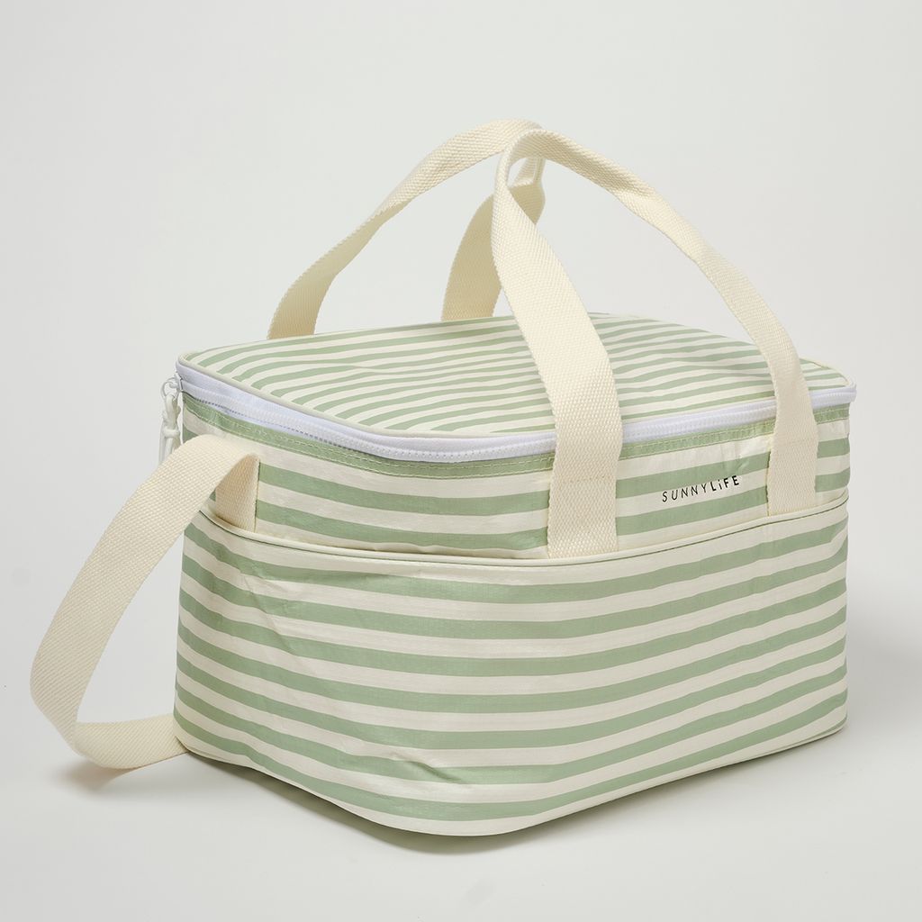 Sunnylife Light Cooler Bag Sea Sage Stripe
