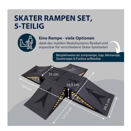 Hudora Skater Rampen Set, 5-teilig