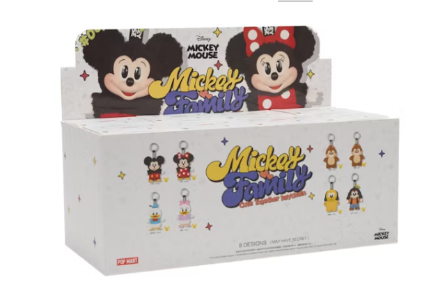 Pop Mart Disney Mickey Family Together Series Plüsch Schlüsselanhänger Versiegelte Hülle (Einzelpack)