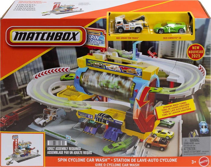 Matchbox Super Auto Center rotierende Waschstrasse, 2 Fahrzeuge, ab 3 Jahren