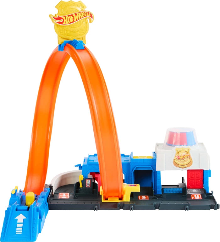 Hot Wheels City Super Polizeistation Spielset, Rampe, Looping, Polizeiauto