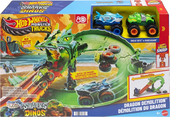 Hot Wheels Monster Trucks Drachenangriff Sharks vs Dinos