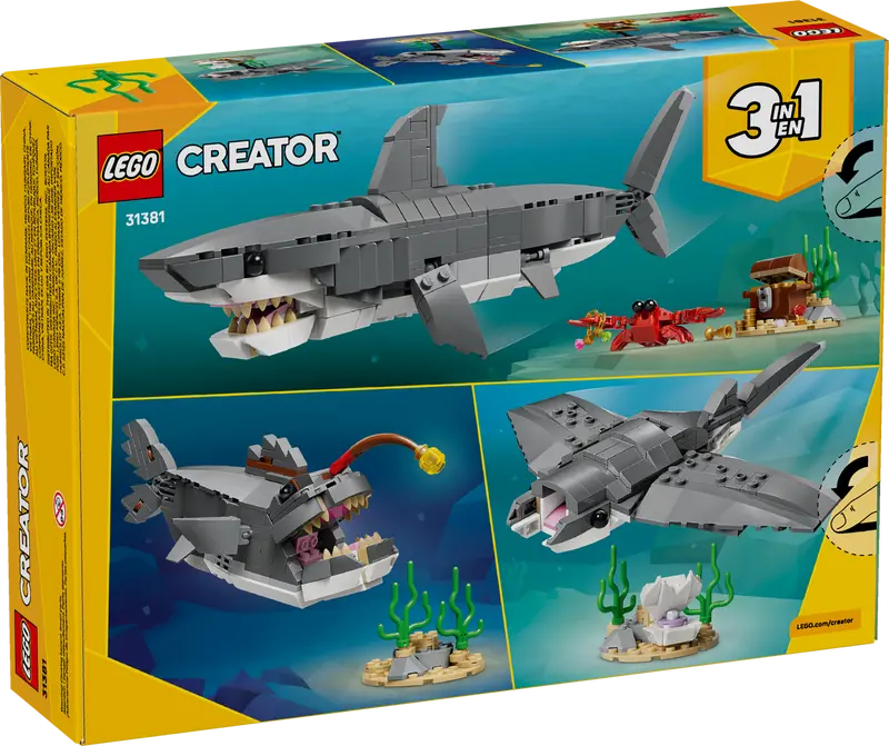 LEGO Creator Wilder Hai mit Schatztruhe 31381